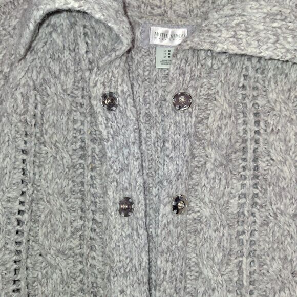 Motherhood Maternity Cardigan Women’s Medium Grey Knit Open Front Sweater - Picture 2 of 14